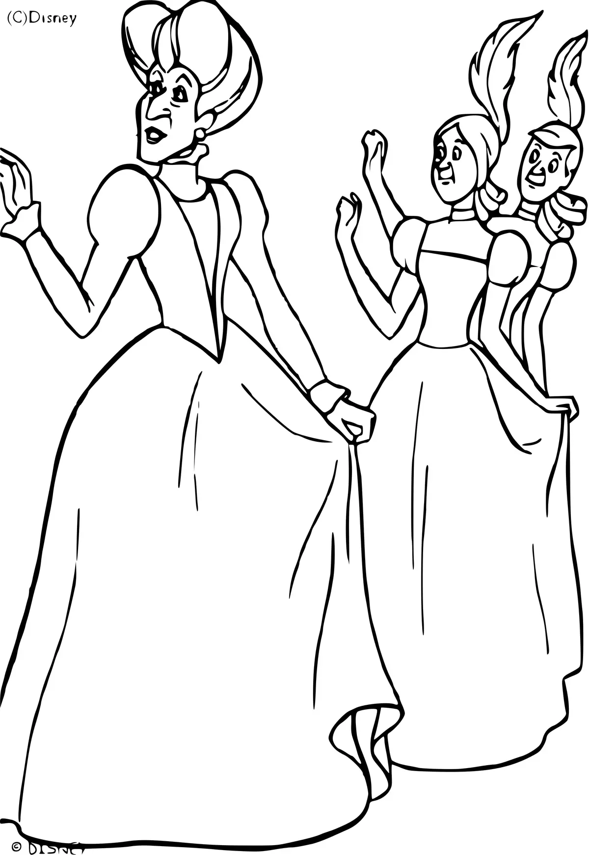 Ausmalbild Lady Tremaine aus Cinderella zum Ausdrucken