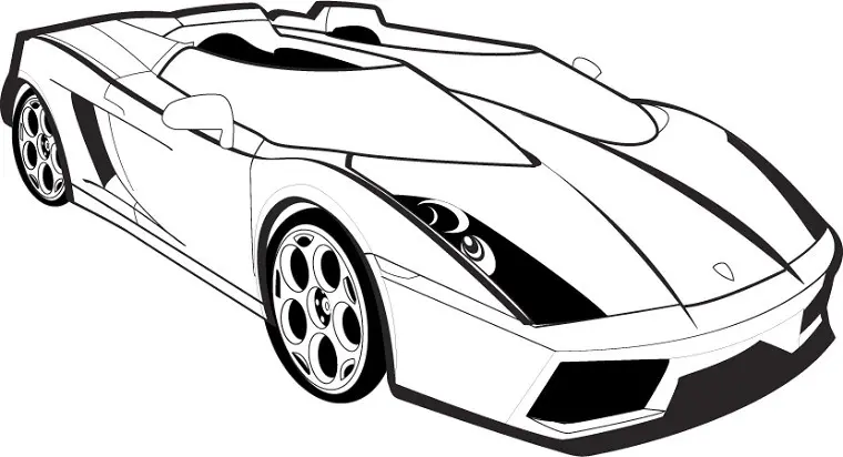 Coloriage Lambourgini Voiture De Sport - Voiture de course à imprimer