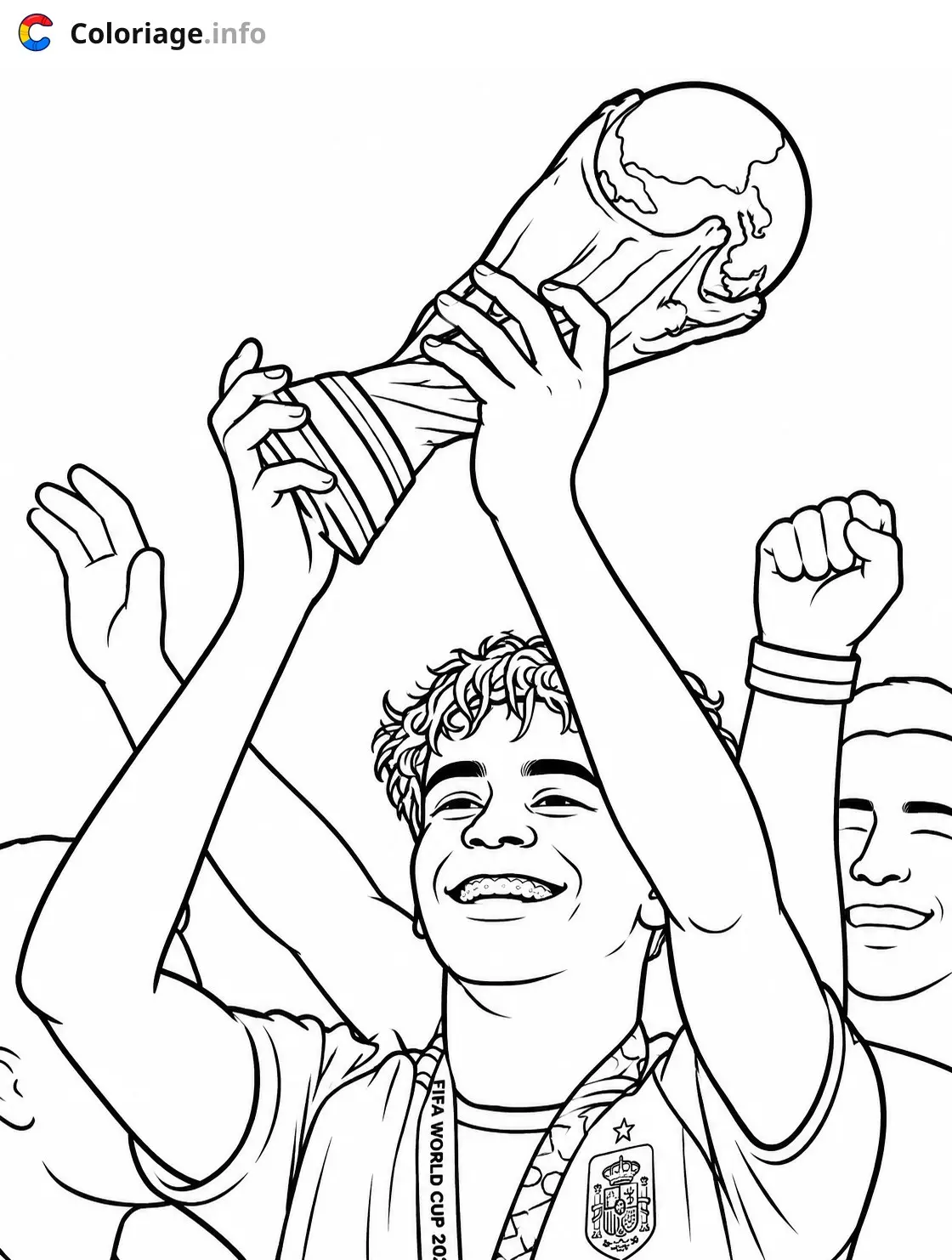 Lamine Yamal World Cup 2026 Champion coloring page to print