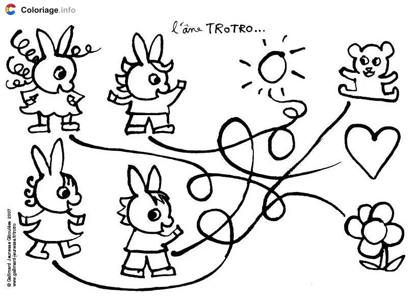 Trotro the Donkey coloring page to print