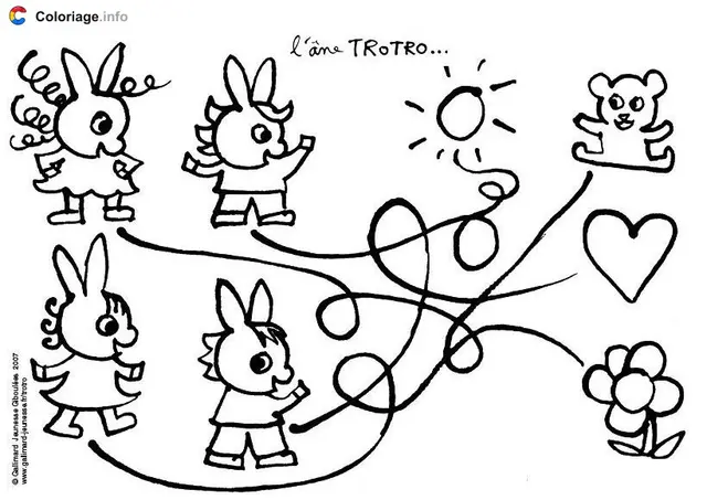 Coloriage L'âne Trotro - Trotro à imprimer