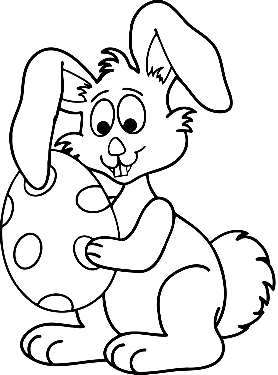 Coloriage Lapin Avec Un Œuf De Pâques Maternelle - Pâques à imprimer