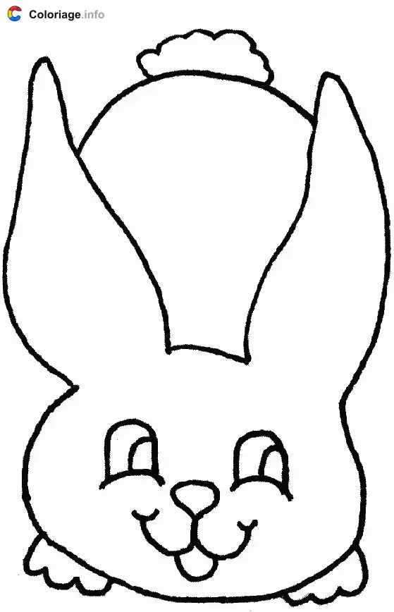 Rabbit Face-On coloring page to print