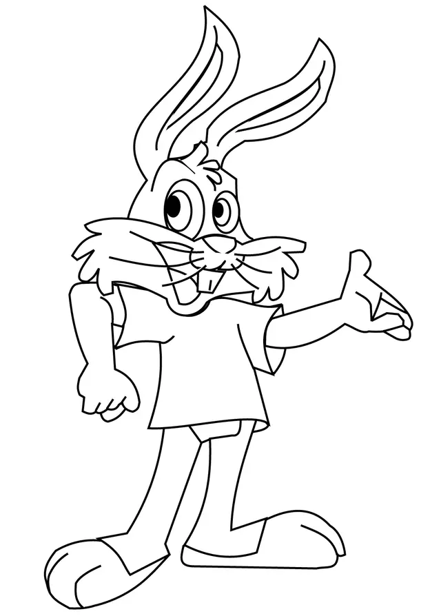 Coloriage Lapin Enseignant Comme Bugs Bunny - Lapin à imprimer