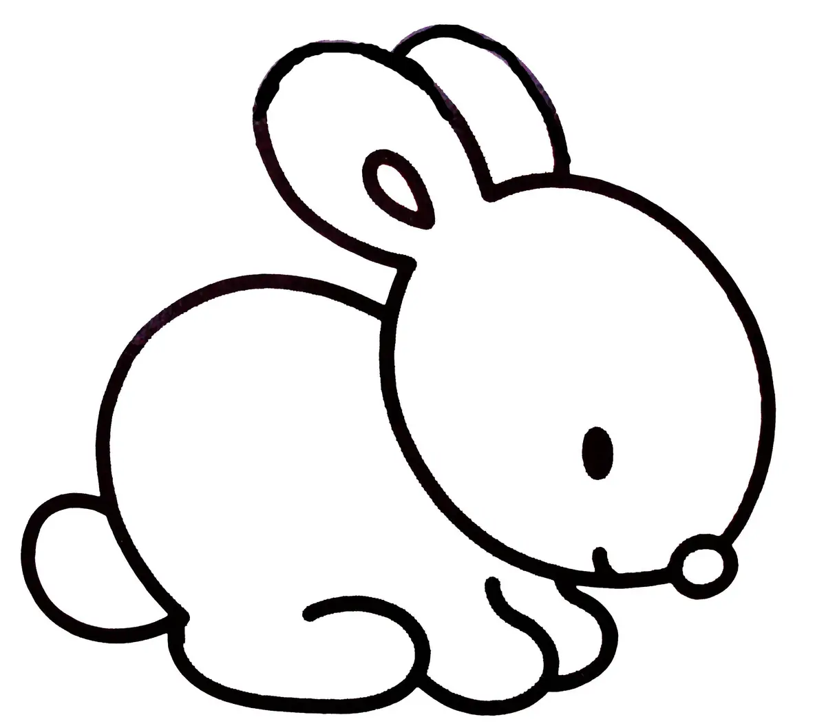 Easy Rabbit for Kids coloring page to print