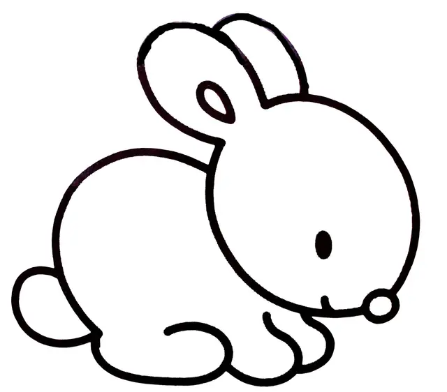 Coloriage Lapin facile pour enfants - Lapin à imprimer