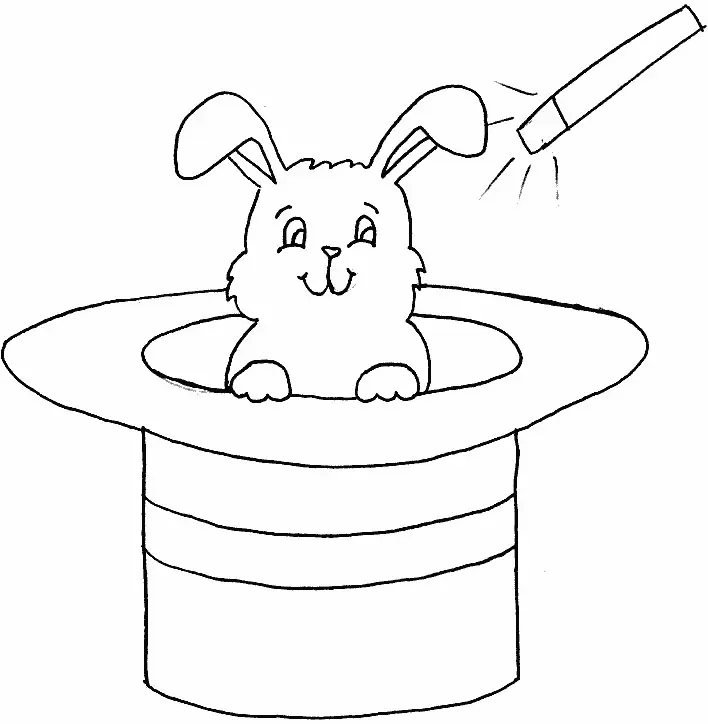 Magic Bunny for Preschool coloring page to print