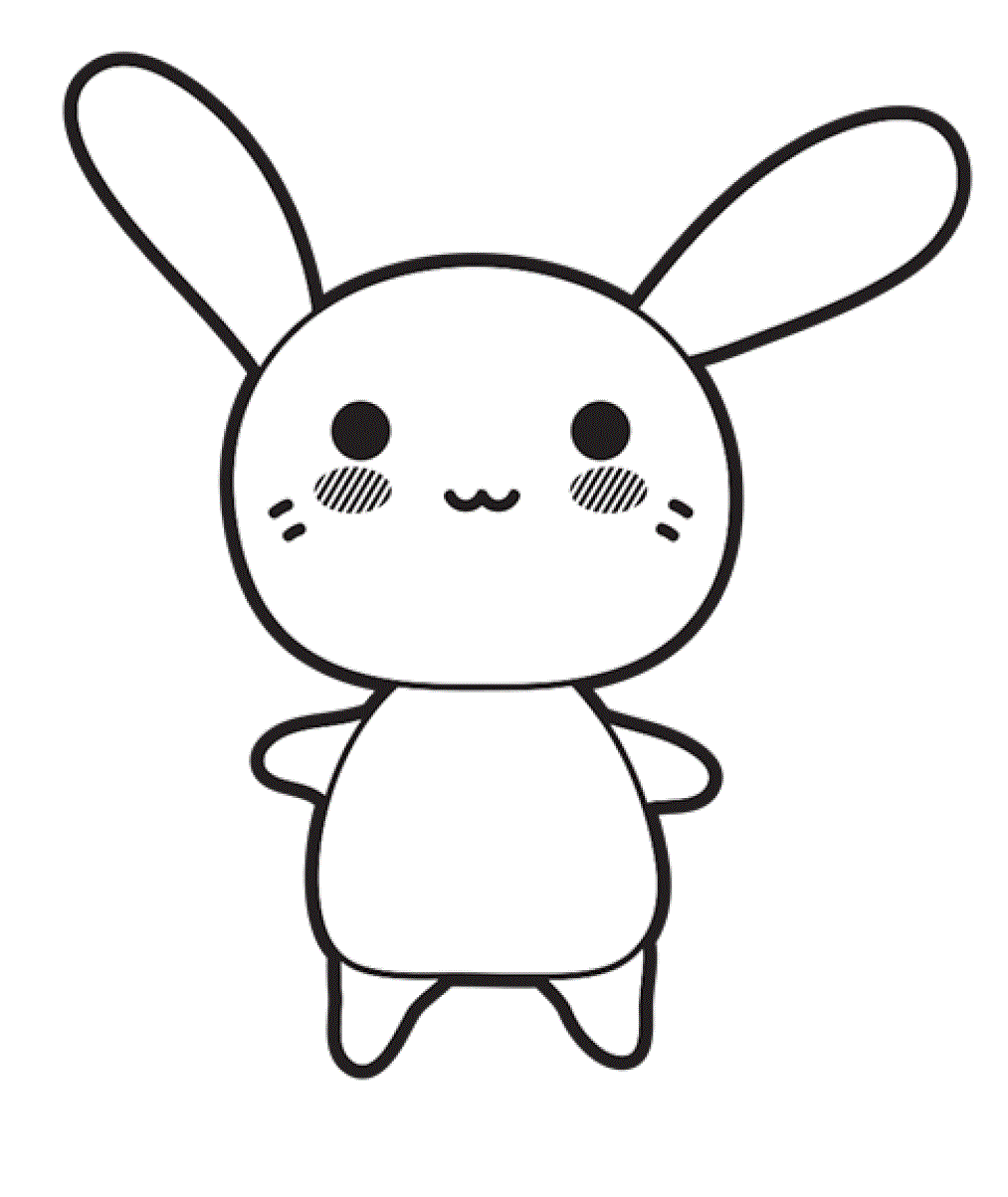 Coloriage Lapin Mignon Simple - Lapin à imprimer