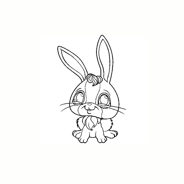 Coloriage Lapin Pet Shop - Animaux à imprimer