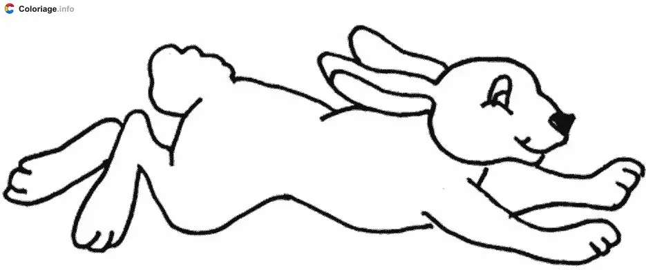 Running Rabbit coloring page to print