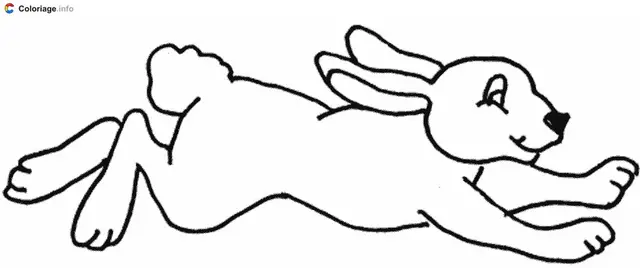 Coloriage Lapin qui court - Lapin à imprimer