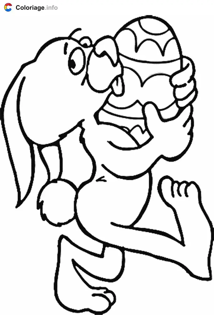 Rabbit Carrying a Giant Egg coloring page to print