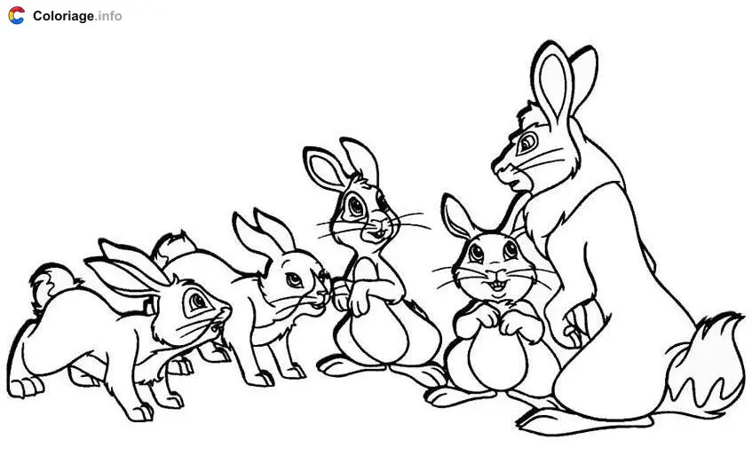 Bunnies coloring page to print