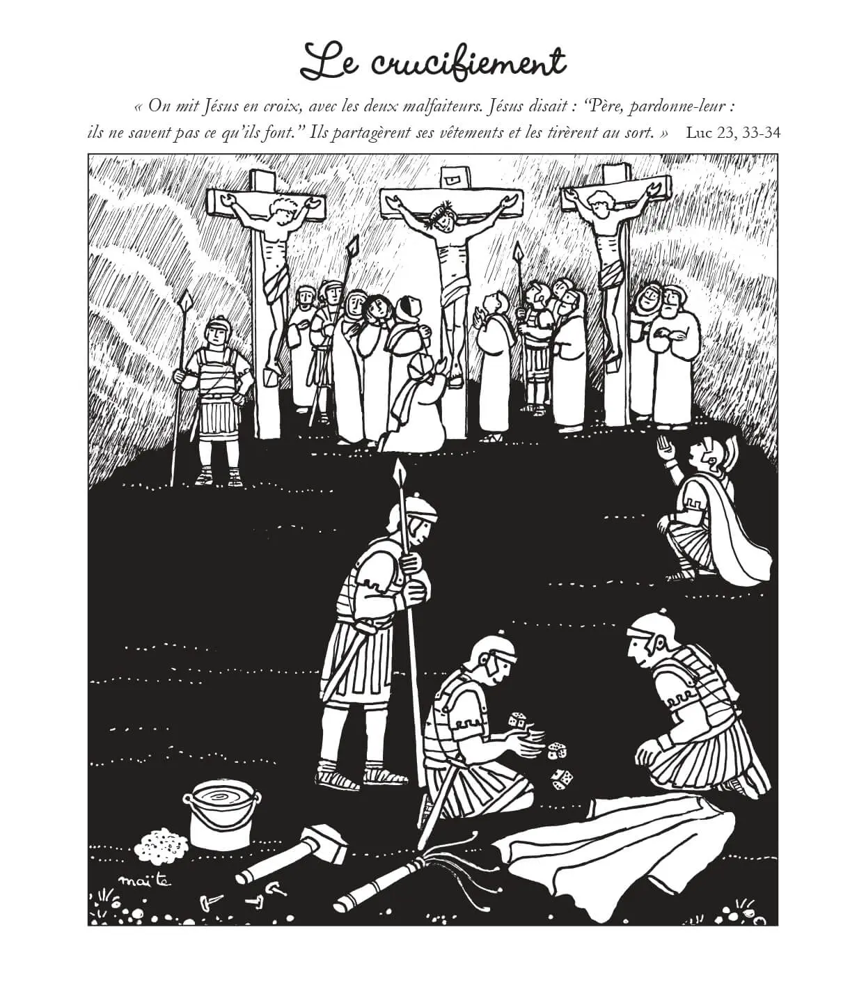 Coloriage Le Crucifiement Jesus En Croix - Jésus à imprimer