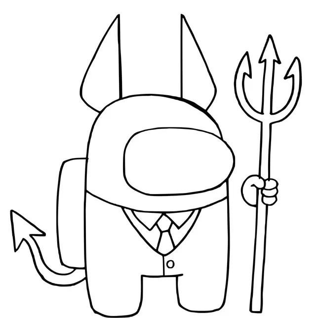Coloriage Le Diable Among Us - Among us à imprimer