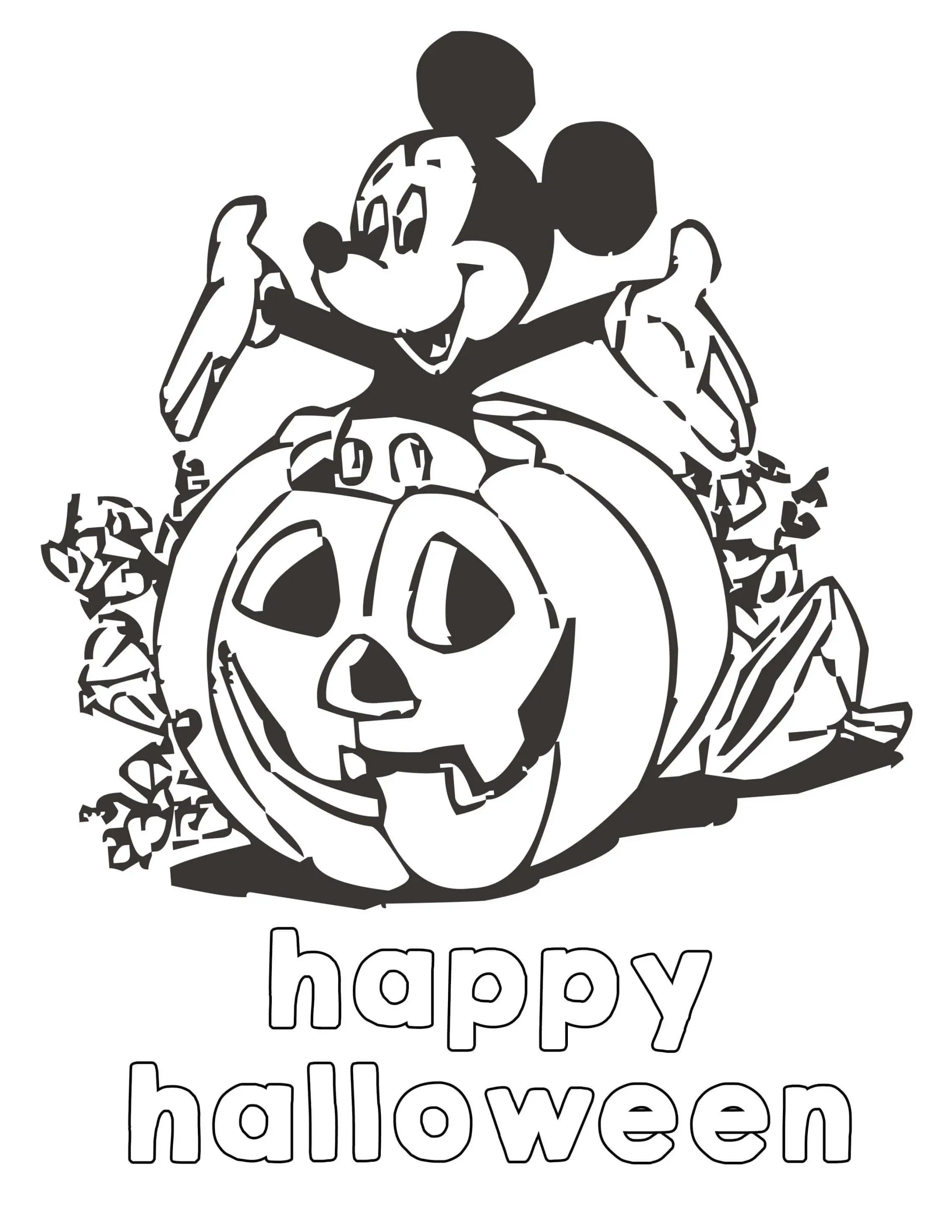 Coloriage Le Monde Disney Halloween - Halloween à imprimer