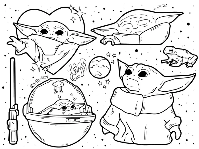 Coloriage Le Monde Du Jedi Baby Yoda - Bébé Yoda à imprimer