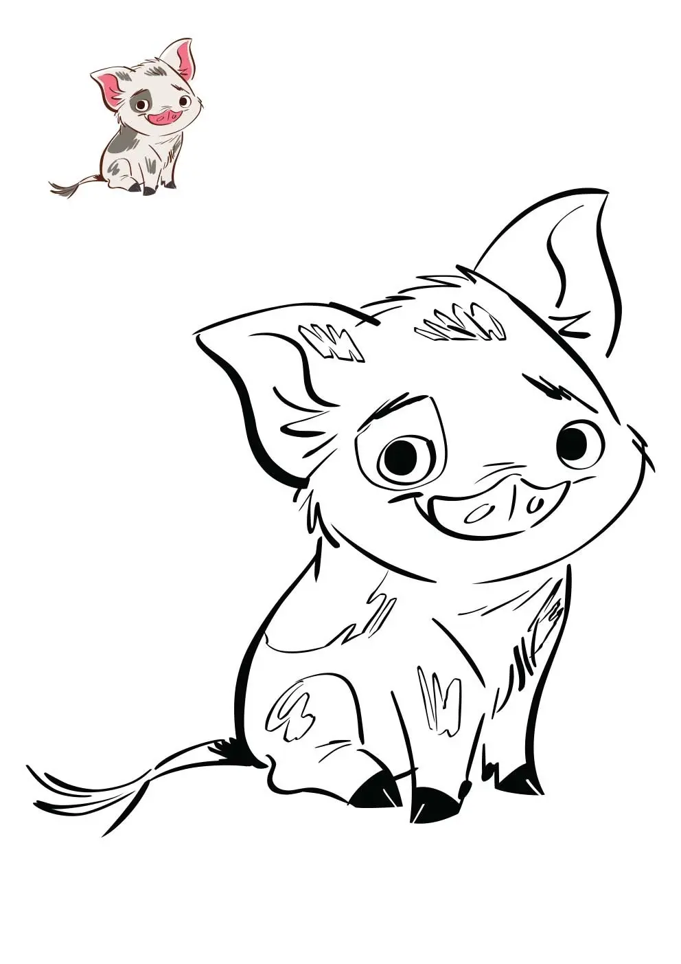 Moana's Little Pig from Disney coloring page to print