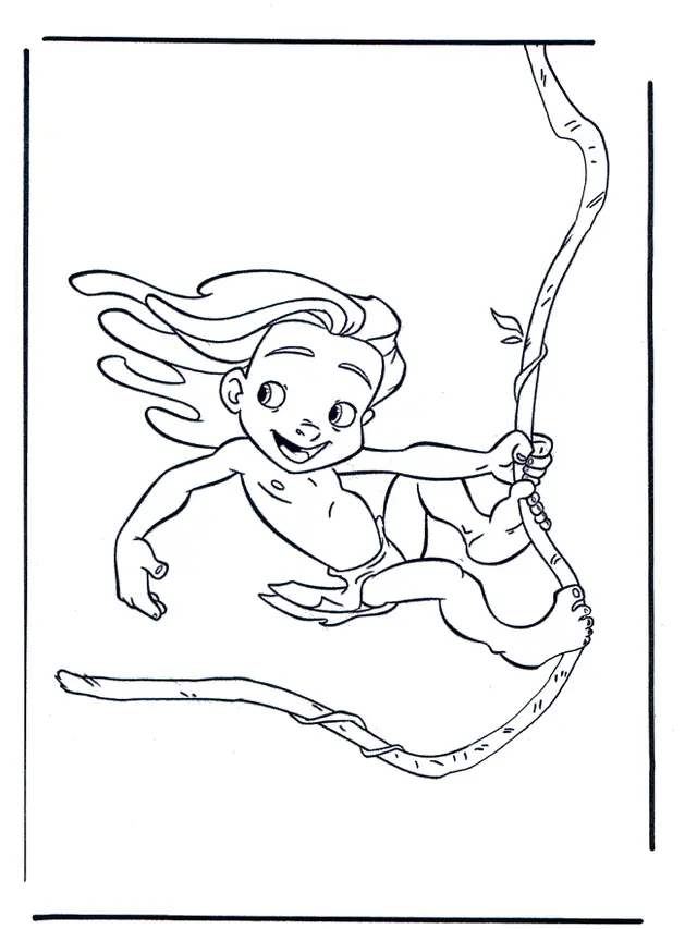Coloriage Le Petit Tarzan - Tarzan à imprimer
