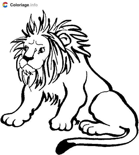 Coloriage Le roi de la jungle le lion - Lion à imprimer