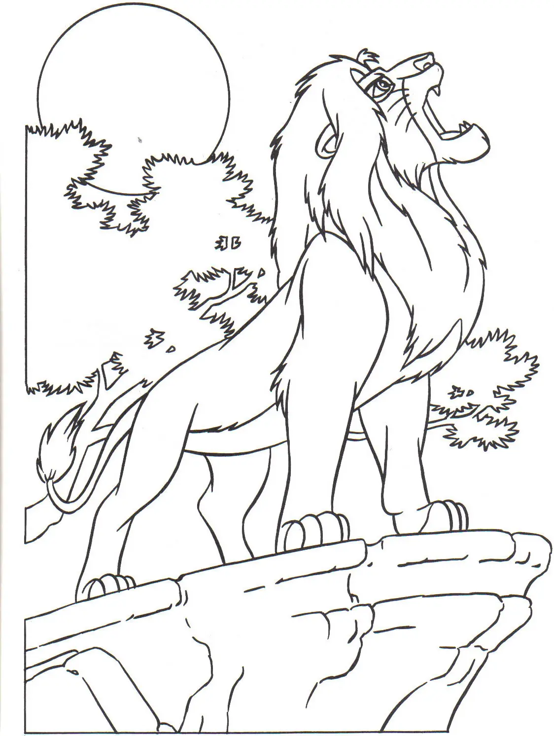 Coloriage Kiara et Kion explorant les Terres de Fierté - Roi lion à imprimer