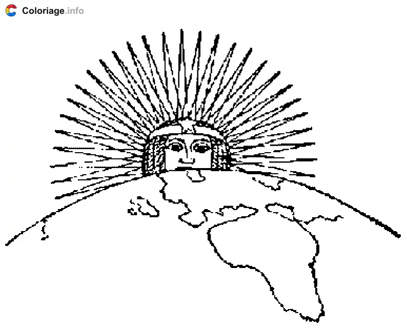 Sunrise Over Earth coloring page to print