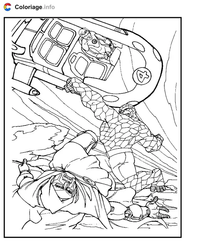 Dibujo de La nave de los 4 Fantásticos para colorear