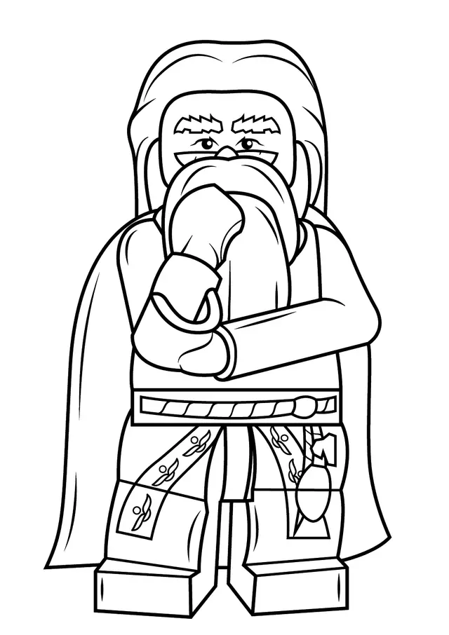 Dibujo de Lego Albus Dumbledore Harry Potter para colorear