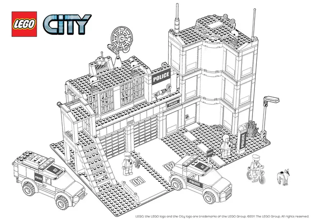 Coloriage Lego City Police Quariter General - Lego à imprimer