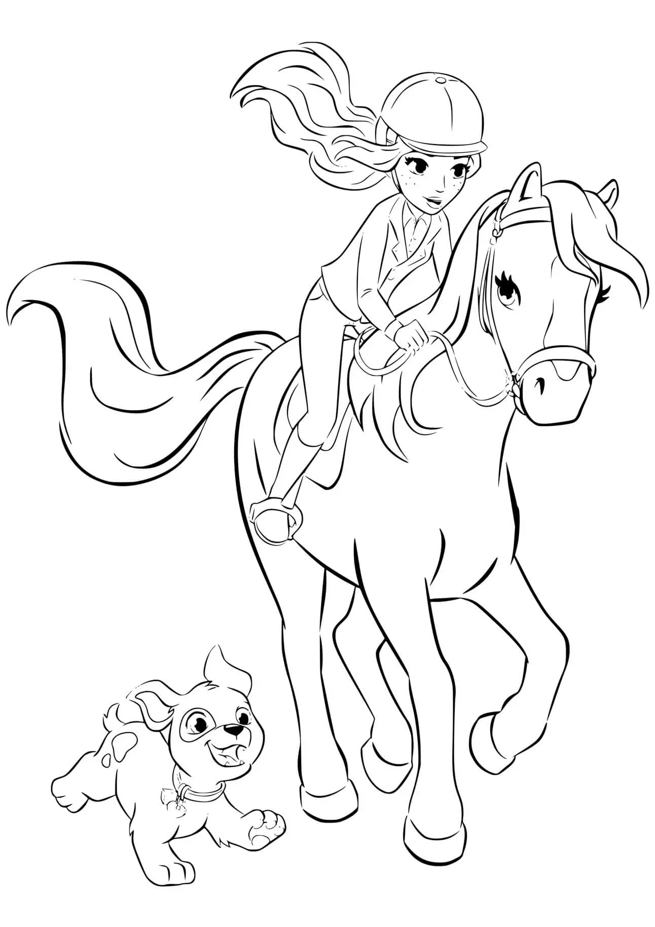Coloriage Mia et son cheval Lego Friends - Lego friends à imprimer