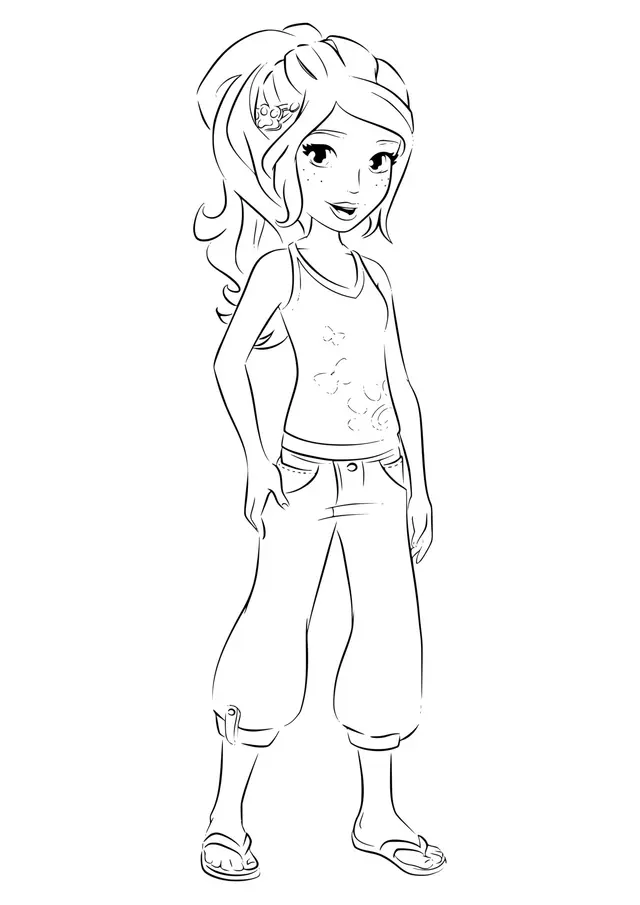 Coloriage Lego Friends Mia - Lego friends à imprimer