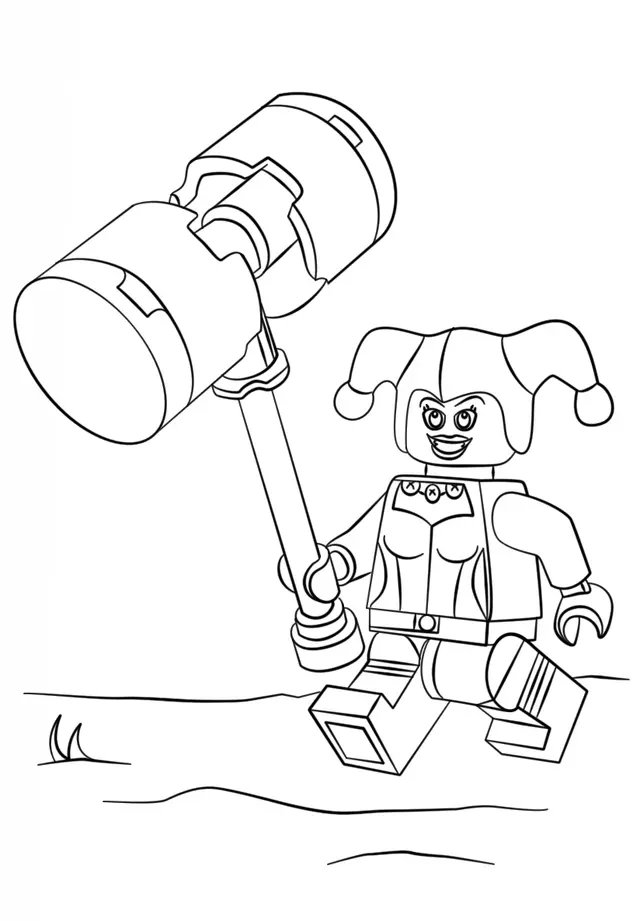 Coloriage Lego Harley Quinn - Lego batman à imprimer