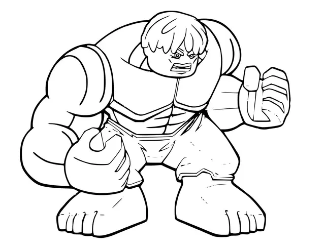 Coloriage Lego Hulk Avengers - Hulk à imprimer