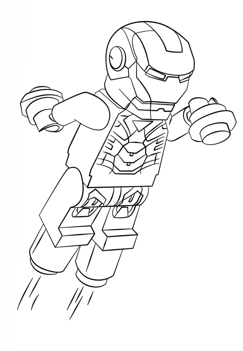 Coloriage Lego Iron Man Super Heroes - Lego Super Heroes à imprimer