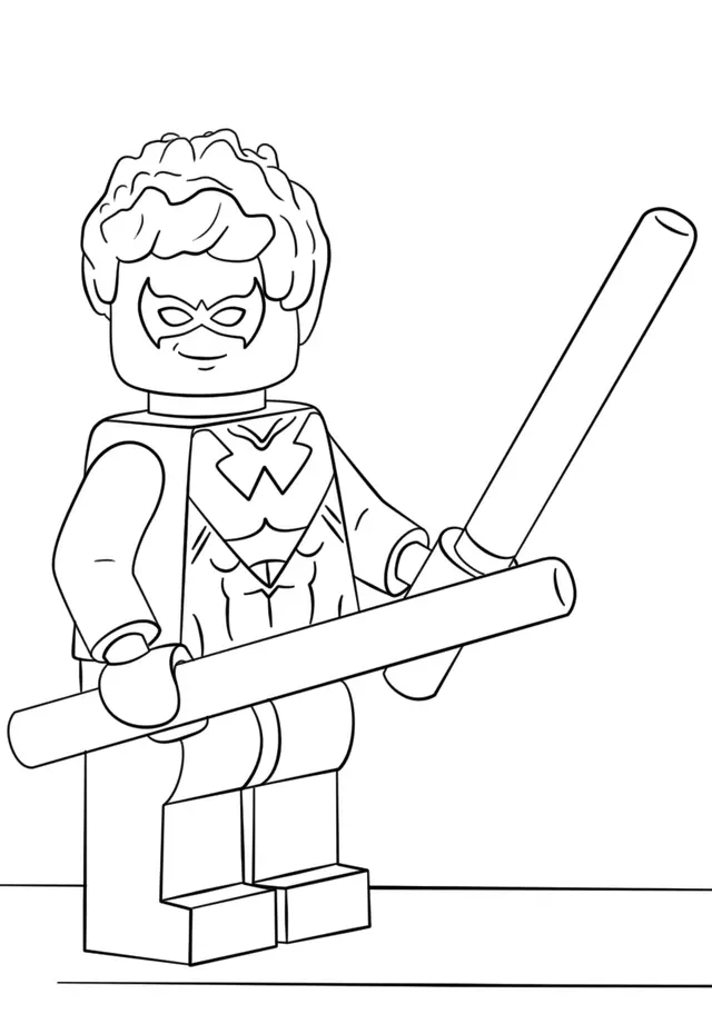 Lego Nightwing Super Heroes coloring page to print
