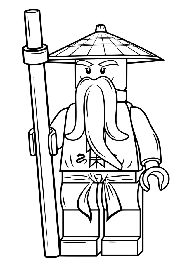 Lego Ninjago Sensei Wu coloring page to print