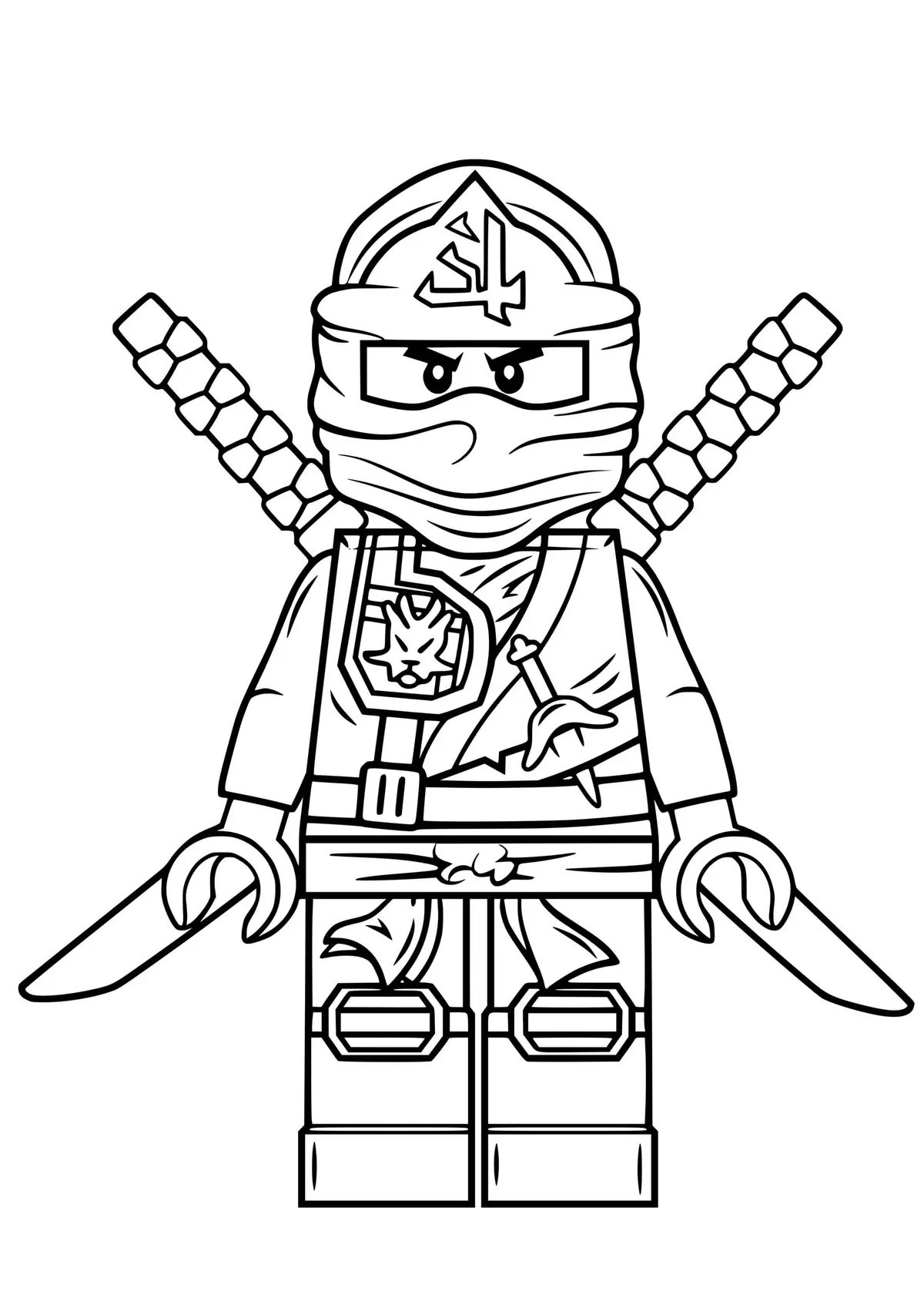 Kleurplaat Lego Ninjago Groene Ninja om te printen