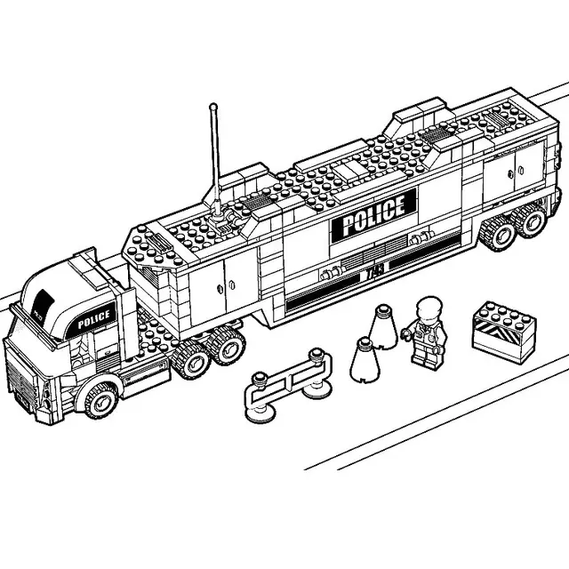 Coloriage Lego Police - Garçon à imprimer