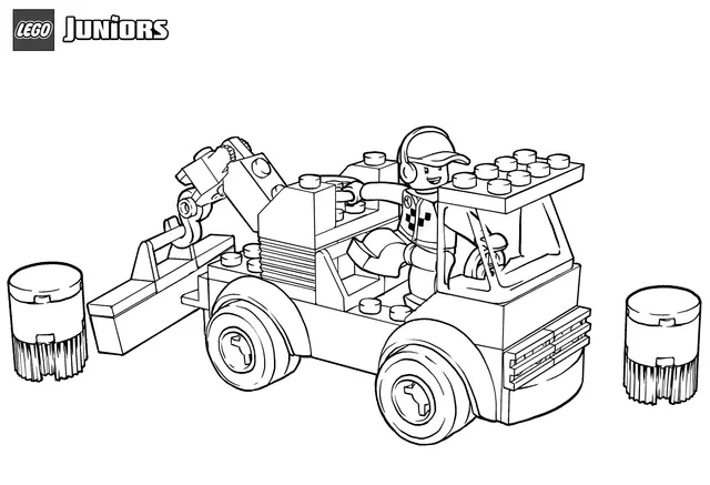 Coloriage Lego Racetrack Tow Truck - Lego junior à imprimer