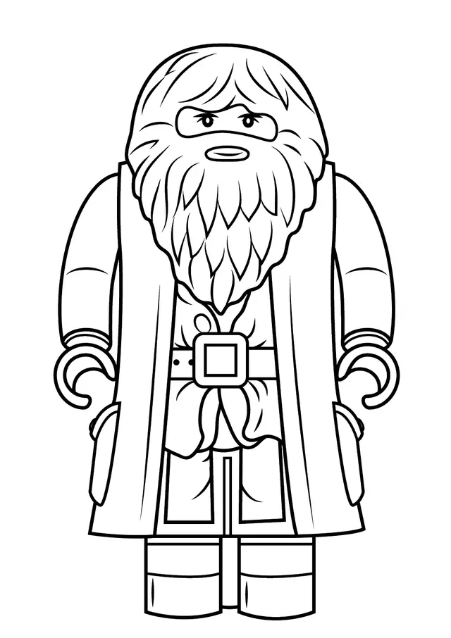Dibujo de Minifigura LEGO de Rubeus Hagrid de Harry Potter para colorear