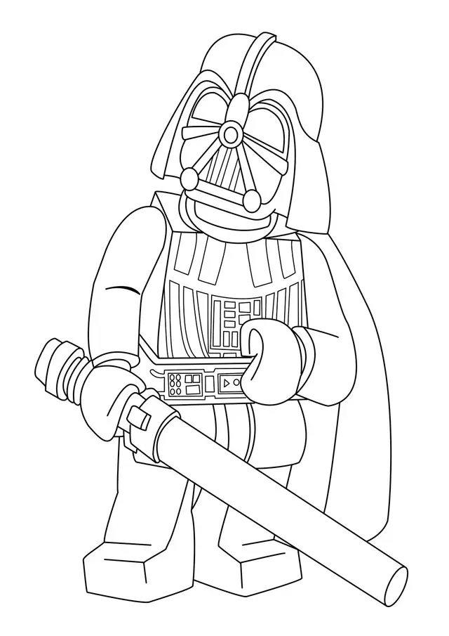 Coloriage Lego Star Wars - Guerrier Jedi au Sabre Laser - Star wars à imprimer
