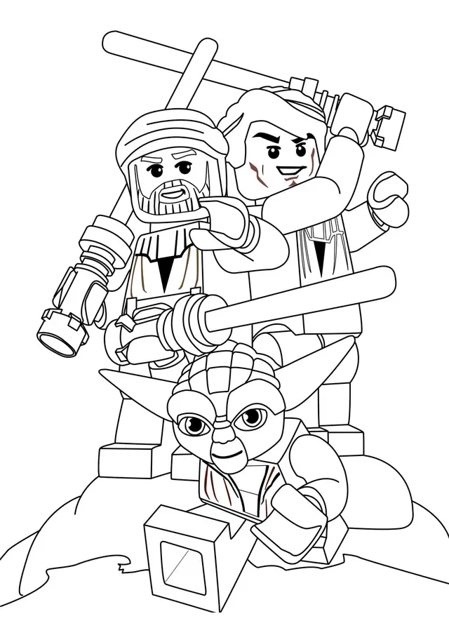 Coloriage Lego Star Wars pilote de vaisseau spatial - Star wars à imprimer