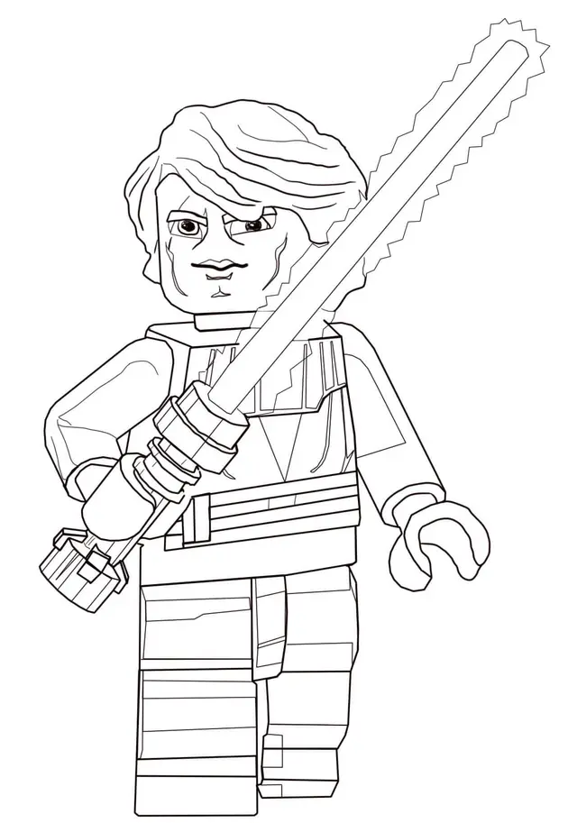 Coloriage Lego Star Wars Anakin Skywalker - Star wars à imprimer