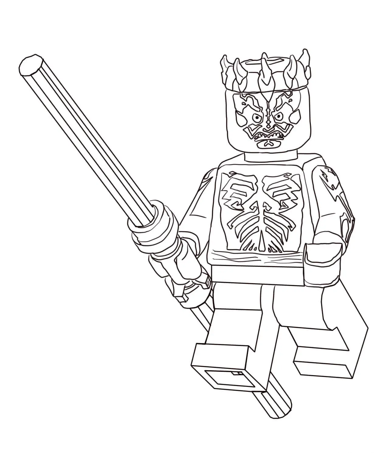 Coloriage Lego Star Wars Darth Maul - Star wars à imprimer