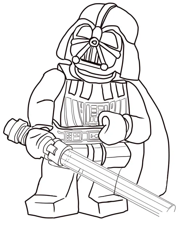 Coloriage Lego Star Wars Darth Vader - Star wars à imprimer