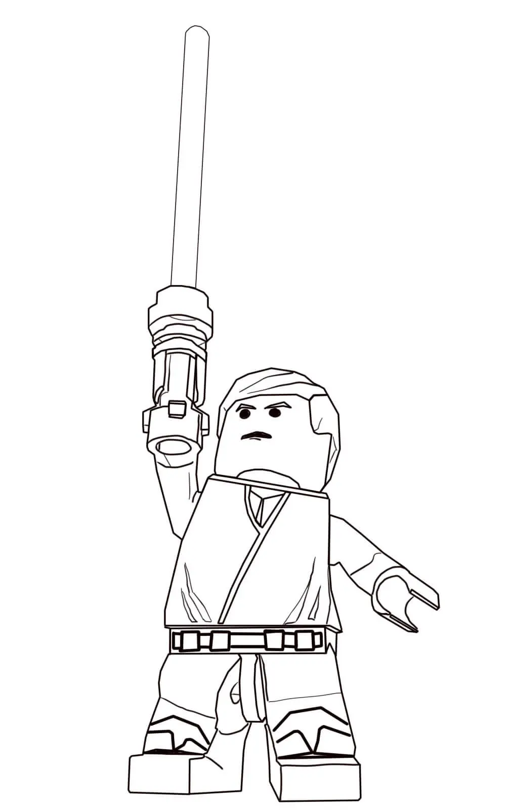 Coloriage Lego Star Wars Luke Skywalker - Star wars à imprimer
