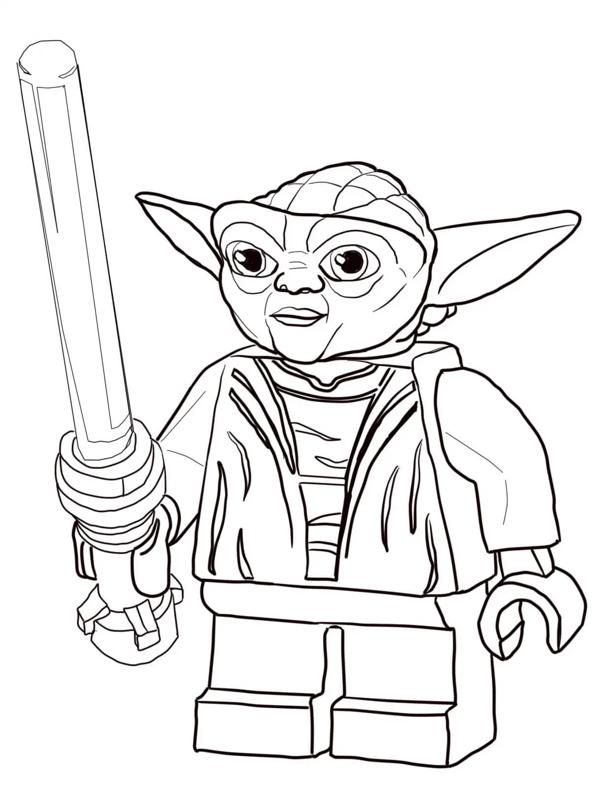 Lego Master Yoda Star Wars coloring page to print