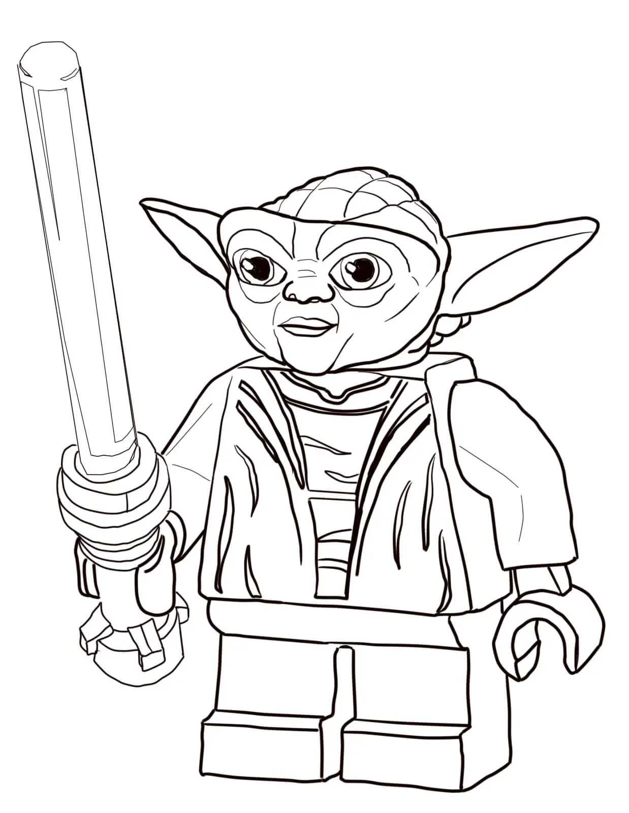 Coloriage Lego Star Wars Master Yoda - Star wars à imprimer