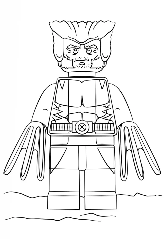 Coloriage Lego Wolverine Super Heroes - X-men à imprimer