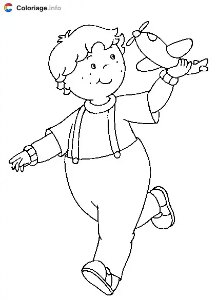 Léo Playing with an Airplane at Daycare coloring page to print